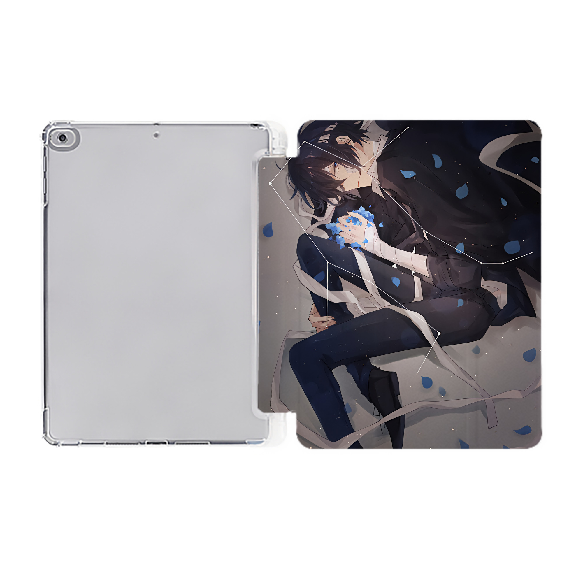 （画像用） 文豪ストレイドッグス Bungo Stray Dogs IPad ケース ペン収納付き 三つ折りスタンド PUレザー×シリコン 対応機種9.5/10.5/10.9インチ